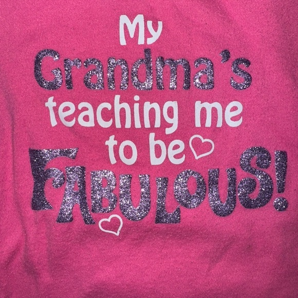Pink Baby Onesie - "My Grandma's Teaching Me to be Fabulous!" - Picture 2 of 4